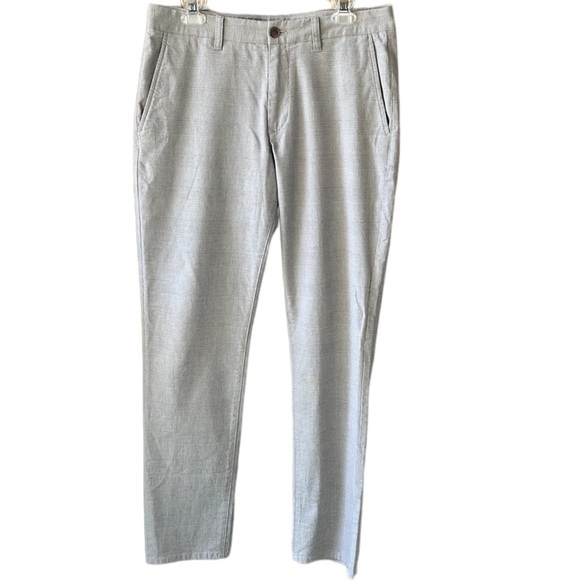 Bonobos Men’s Light Gray Glen Plaid Athletic Flat Front Slacks Cotton/wool 32X32 - Picture 1 of 8